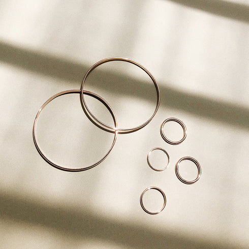 Half Round Bangle in Silver